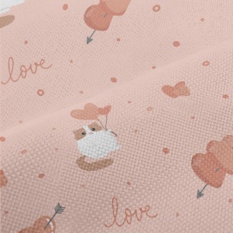 Heart Cat With Arrows Performance Linen