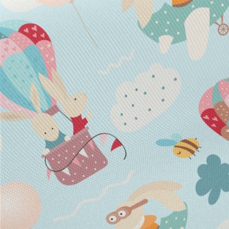 Rabbit Hot Air Balloon Twill