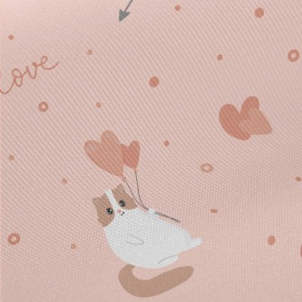 Heart Cat With Arrows Twill
