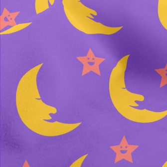 Smiling Crescent Moon Micro Fleece