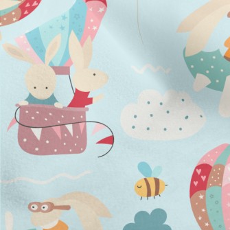 Rabbit Hot Air Balloon Micro Fleece