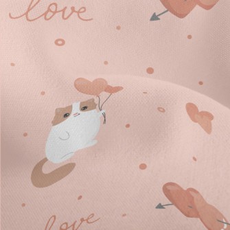 Heart Cat With Arrows Lightweight Performance Linen