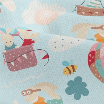 Rabbit Hot Air Balloon Modern Jersey