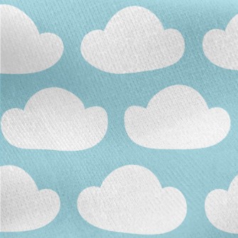 Clear Sky With White Clouds Jersey Backed Fleece