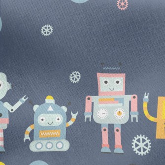 Little Helper Robot Jersey Backed Fleece