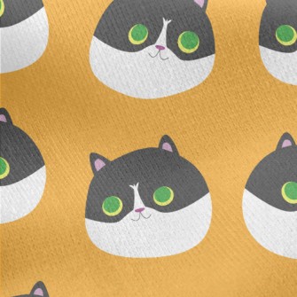 Super Cute Big-eyed Kitten Jersey Backed Fleece