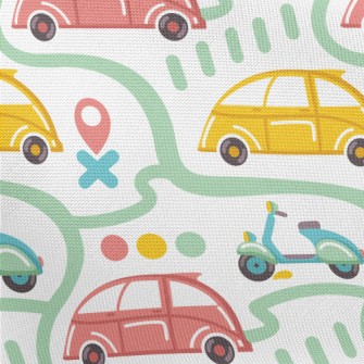 Roads For Cars And Motorcycles Pongee