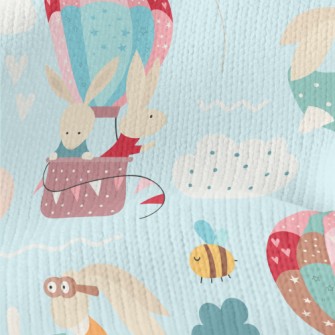 Rabbit Hot Air Balloon Stretch Jersey