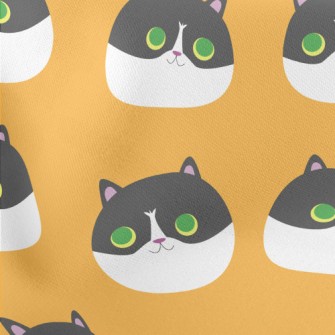 Super Cute Big-eyed Kitten Lightweight Cotton Poplin