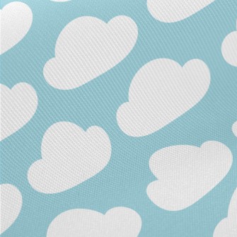 Clear Sky With White Clouds Midweight Cotton Poplin