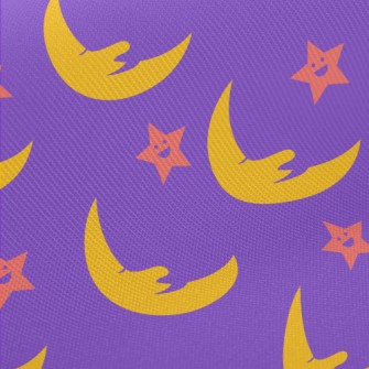 Smiling Crescent Moon Midweight Cotton Poplin