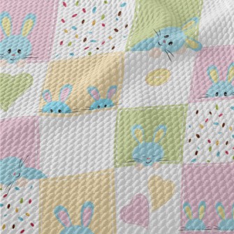 Cute And Lovely Rabbit Plaid Birdseye Piqué