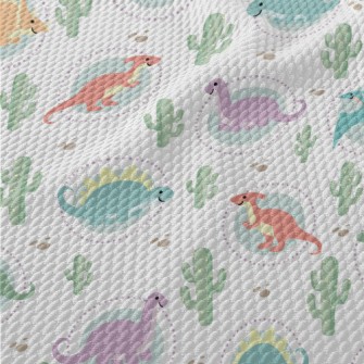 Cute Silly Dinosaur Birdseye Piqué