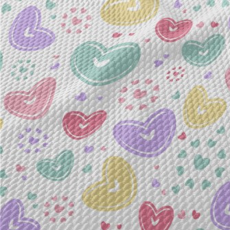 Colorful Love Heart Birdseye Piqué