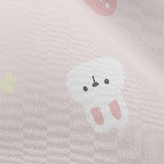 Pink And Cute Strawberry Rabbi Chiffon