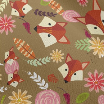 Colorful Flowers And Foxes Chiffon