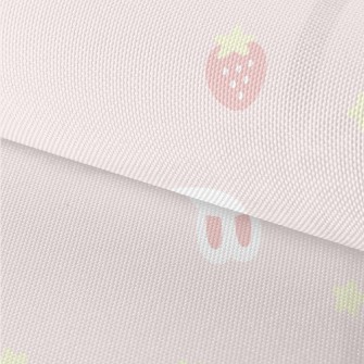 Pink And Cute Strawberry Rabbi Waterproof Oxford