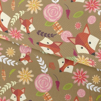 Colorful Flowers And Foxes Waterproof Oxford