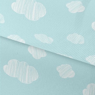 Hand Drawn White Clouds Waterproof Oxford