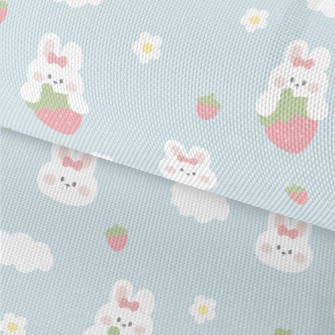Cute Rabbit And Strawberry Waterproof Oxford