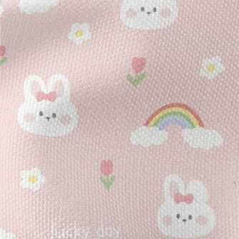 Cute And Cute Rabbit With Bow Waterproof Canvas