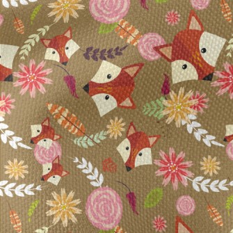 Colorful Flowers And Foxes Waterproof Canvas