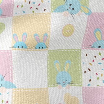 Cute And Lovely Rabbit Plaid Waterproof Canvas