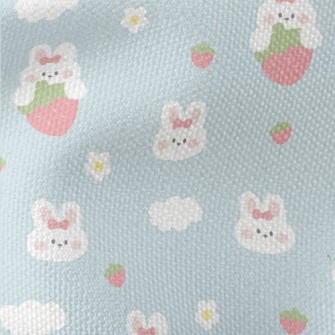 Cute Rabbit And Strawberry Waterproof Canvas