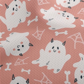 Cute Little Ghost Athletic Mesh Flat Back