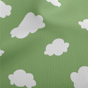 Full Of Small White Clouds Athletic Mesh Flat Back