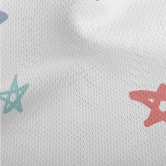 Hand Drawn Colorful Stars Athletic Mesh Flat Back