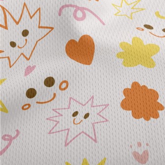 Funny And Cute Expressions And Athletic Mesh Flat Back