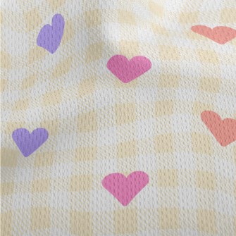 Simple And Small Love Grid Athletic Mesh Flat Back