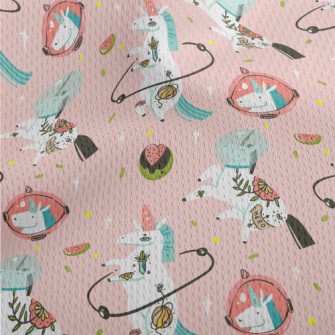 Cute And Funny Unicorn Athletic Mesh Flat Back