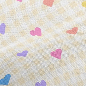 Simple And Small Love Grid Performance Linen