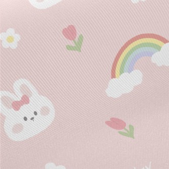 Cute And Cute Rabbit With Bow Twill