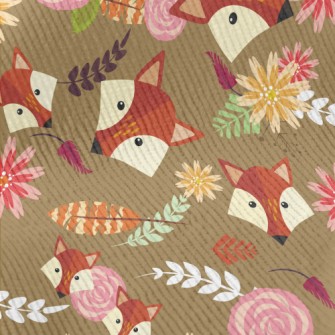 Colorful Flowers And Foxes Standard Corduroy
