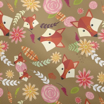Colorful Flowers And Foxes Dobby