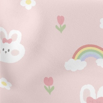 Cute And Cute Rabbit With Bow Stretch Ponte