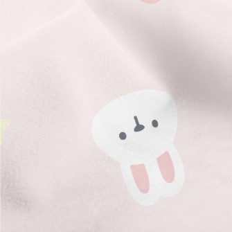 Pink And Cute Strawberry Rabbi Micro Fleece