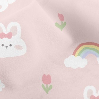 Cute And Cute Rabbit With Bow Micro Fleece
