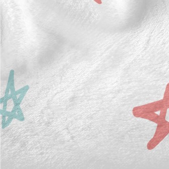 Hand Drawn Colorful Stars Minky