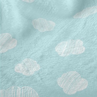 Hand Drawn White Clouds Minky
