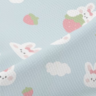 Cute Rabbit And Strawberry Piqué