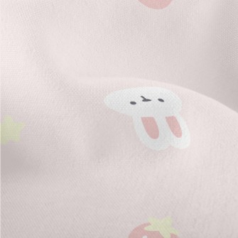 Pink And Cute Strawberry Rabbi Lightweight Performance Linen