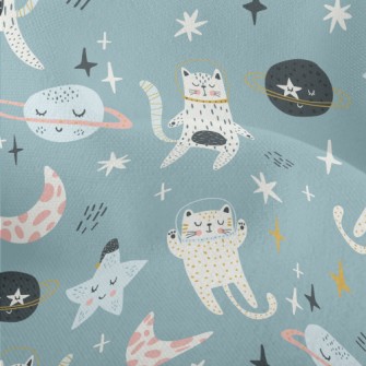 Cats Roaming In Space Lightweight Performance Linen