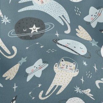 Cats And Solar Systems Sleepin Lightweight Performance Linen