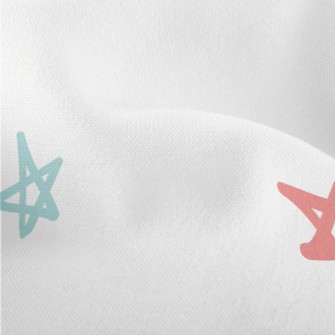 Hand Drawn Colorful Stars Lightweight Performance Linen