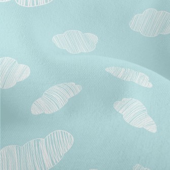 Hand Drawn White Clouds Lightweight Performance Linen