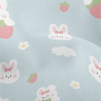 Cute Rabbit And Strawberry Lightweight Performance Linen